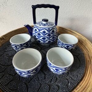 Bombay Co Blue & White Ceramic Tea Set